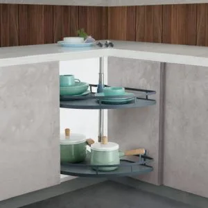 NOVUS Solid Base Half Corner Carousel - Anthracite