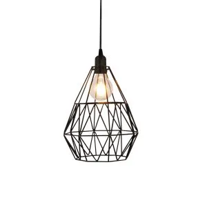Madrid - 240V Black Wire Shade IP44 Pendant Light Fitting