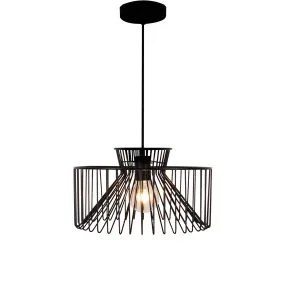 Livorno - 240V Black Wire Shade IP44 Pendant Light Fitting