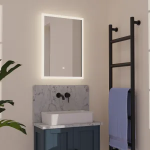 Loire - Touch Control LED Illuminated Mirror with Shaver Socket & Demister