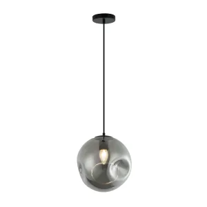 Pescara - 240V Dimpled Smoky Glass Shade IP44 Pendant Light Fitting