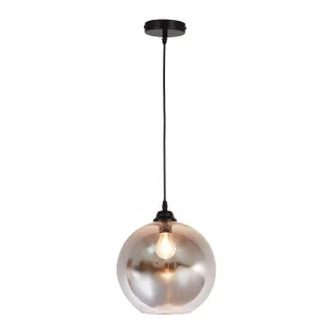 Aquila - 240V Chrome Glass Shade IP44 Pendant Light Fitting