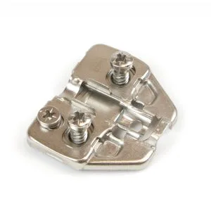 DTC Adjustable Hinge Plate including euroscrews - Nickel