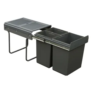 40 Litre Soft Close Waste Bin for 400mm cabinet - Anthracite