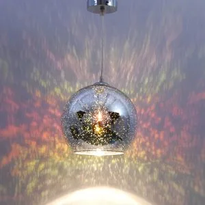 Verona - 240V Round Holographic Shade IP44 Pendant Light Fitting