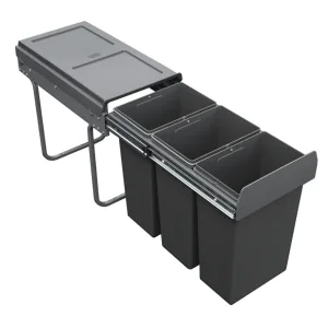 30 Litre Soft Close Waste Bin for 300mm cabinet - Anthracite
