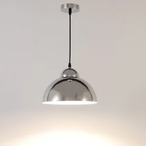 Lecce - 240V Domed Chrome Shade IP44 Pendant Light Fitting