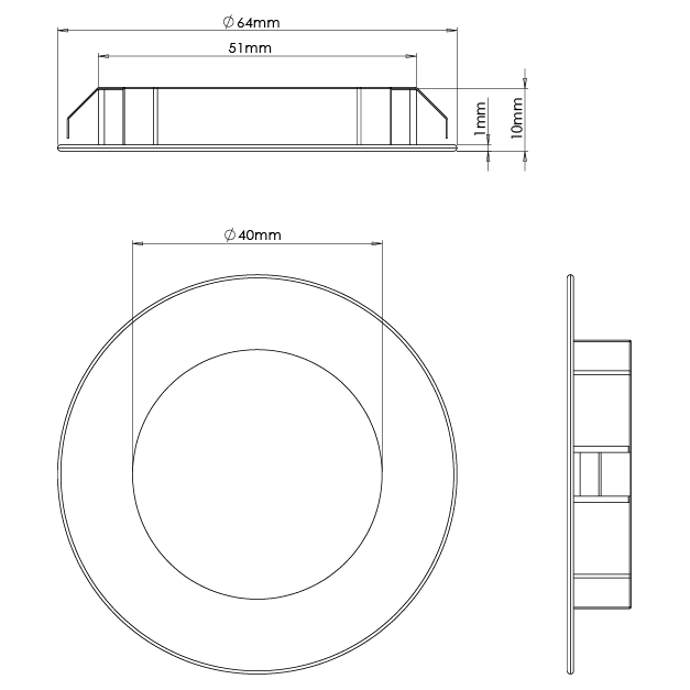 Venta Black - Round Diffused Under Cabinet Recessed LED Light Fitting - Image 2