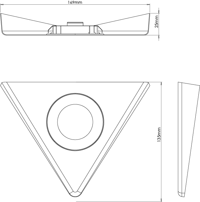 Venta Black - Designer Triangle Diffused Under Cabinet LED Light Fitting - Image 2