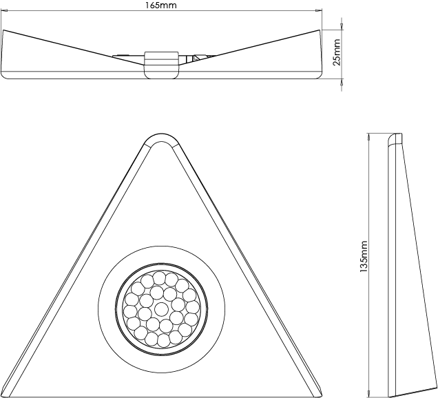Turin - Designer Triangle SMD Under Cabinet LED Light Fitting - Image 2