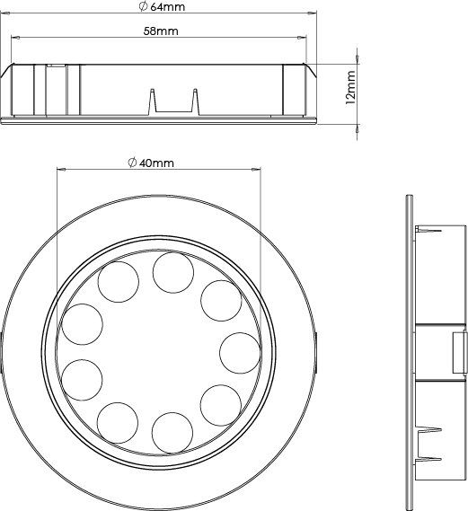 Saturn - Round Semi-Diffused Under Cabinet Recessed LED Light Fitting - Image 3