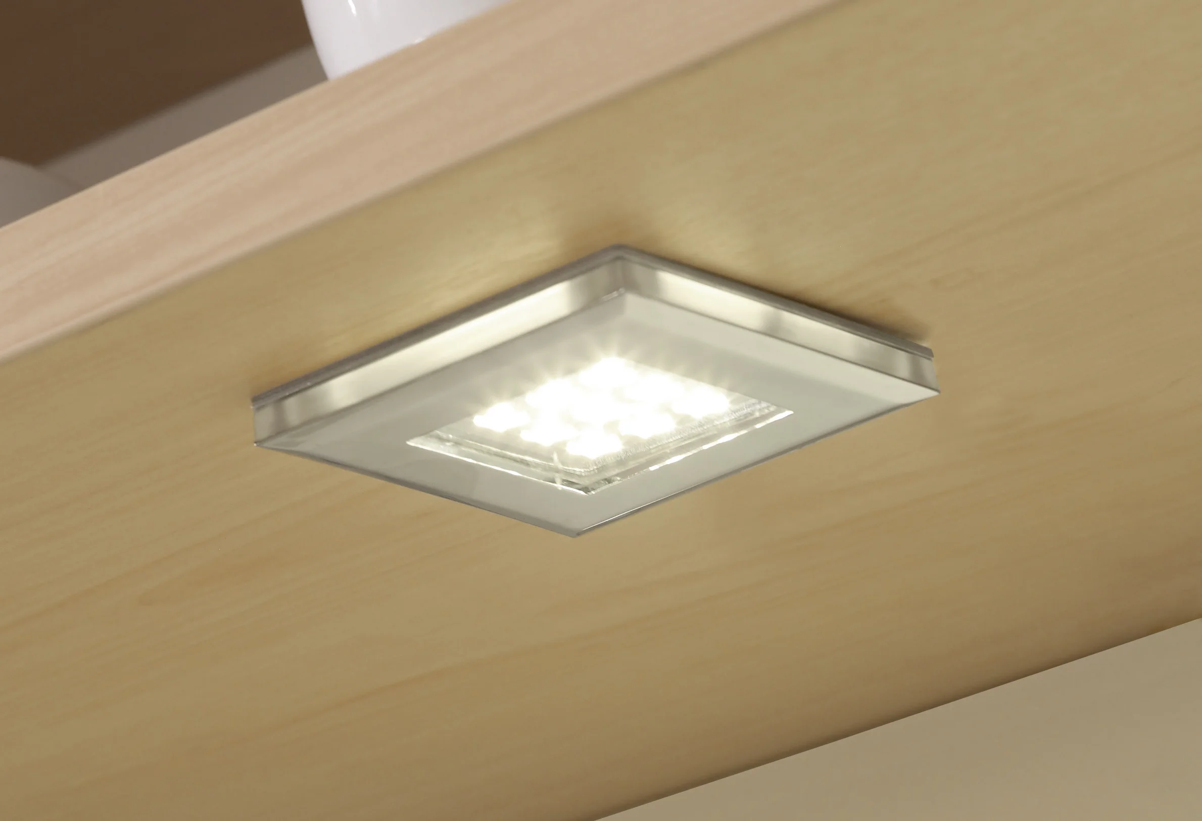 Adamo - Slim Square Chrome LED Light with Edge Illumination - Image 2