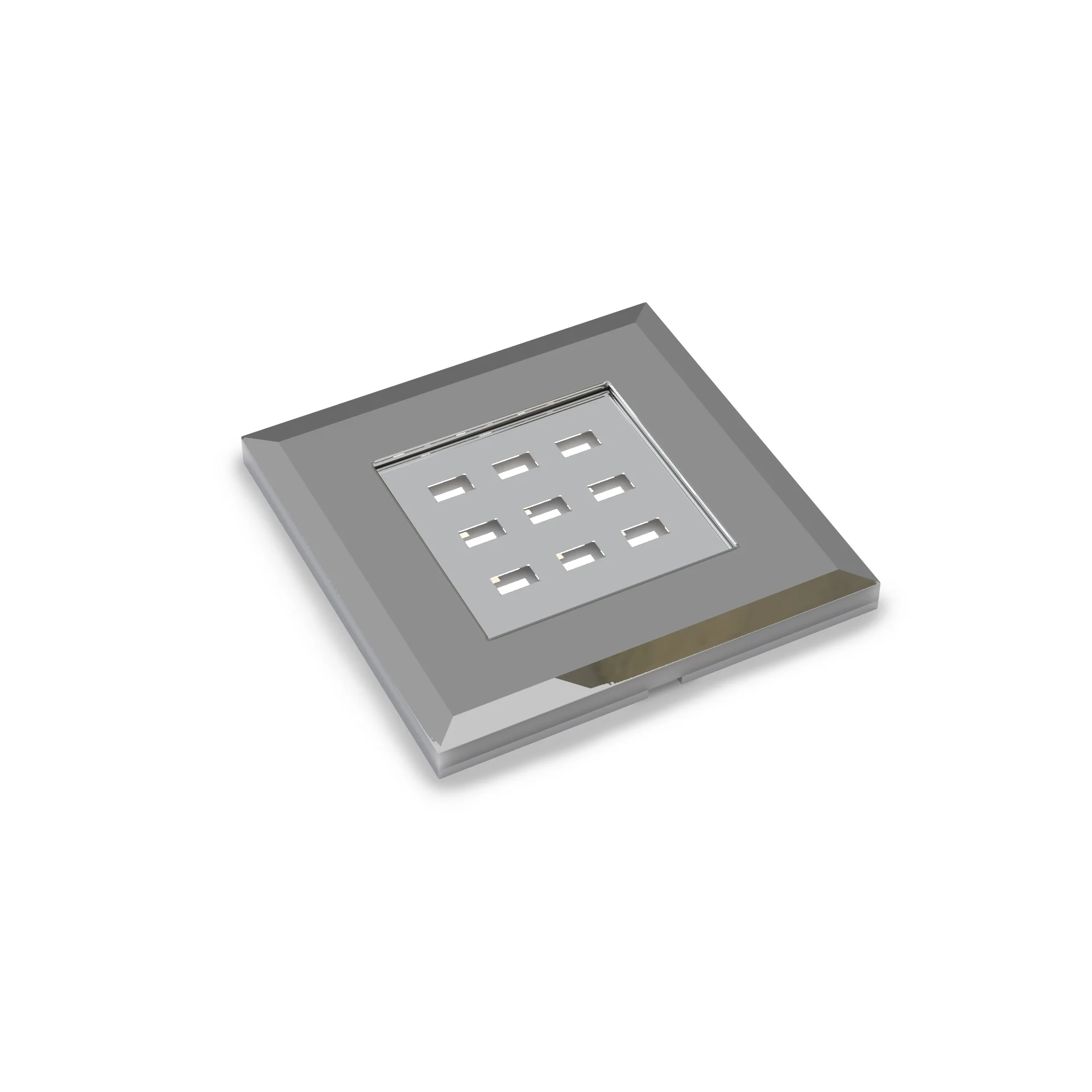 Adamo - Slim Square Chrome LED Light with Edge Illumination