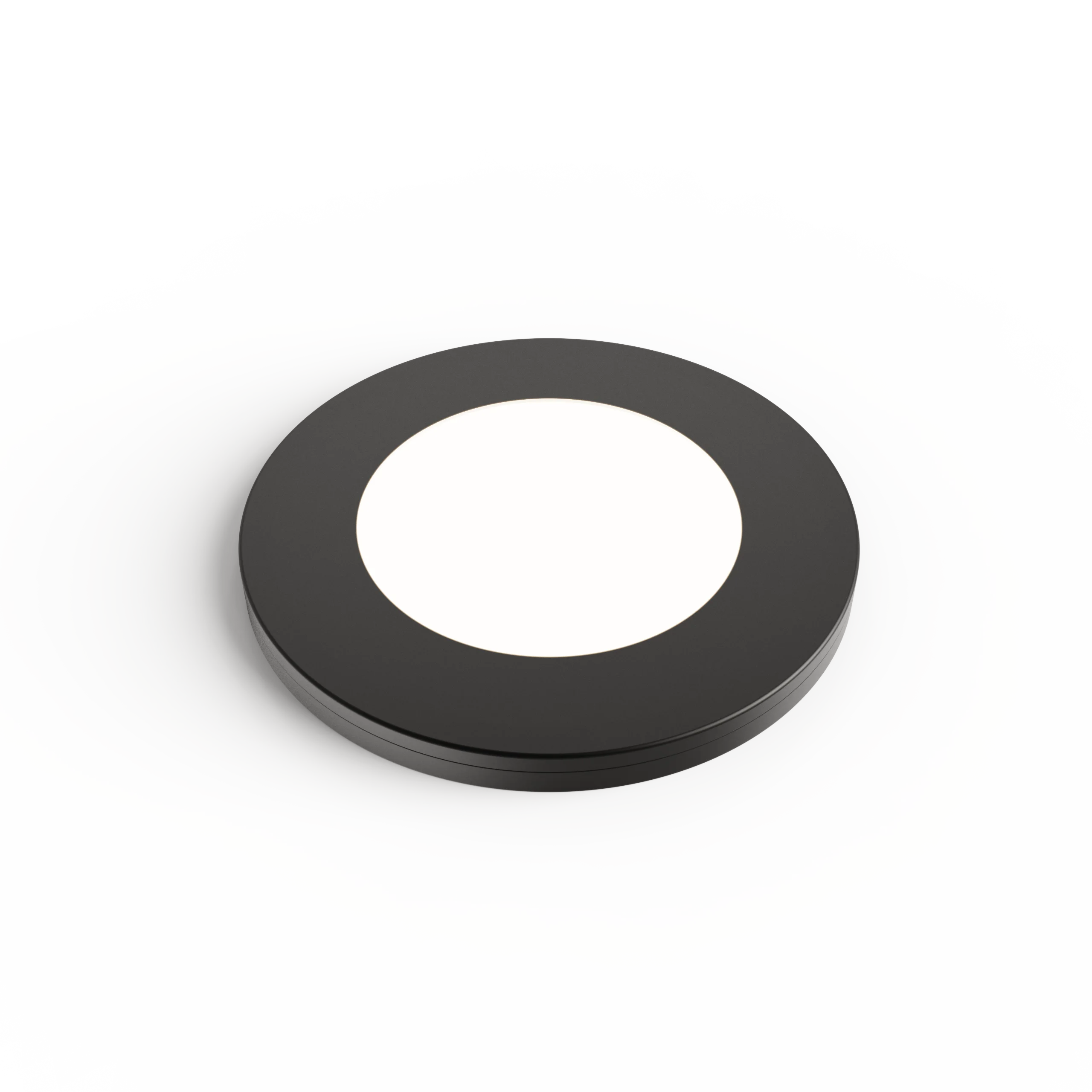 Iris Black - Slim Round Diffused Under Cabinet Light with Magnetic Bezel