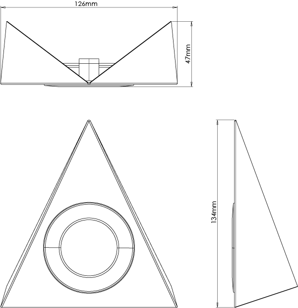 Genoa - 240V Triangle Diffused Under Cabinet LED Light Fitting - Image 2
