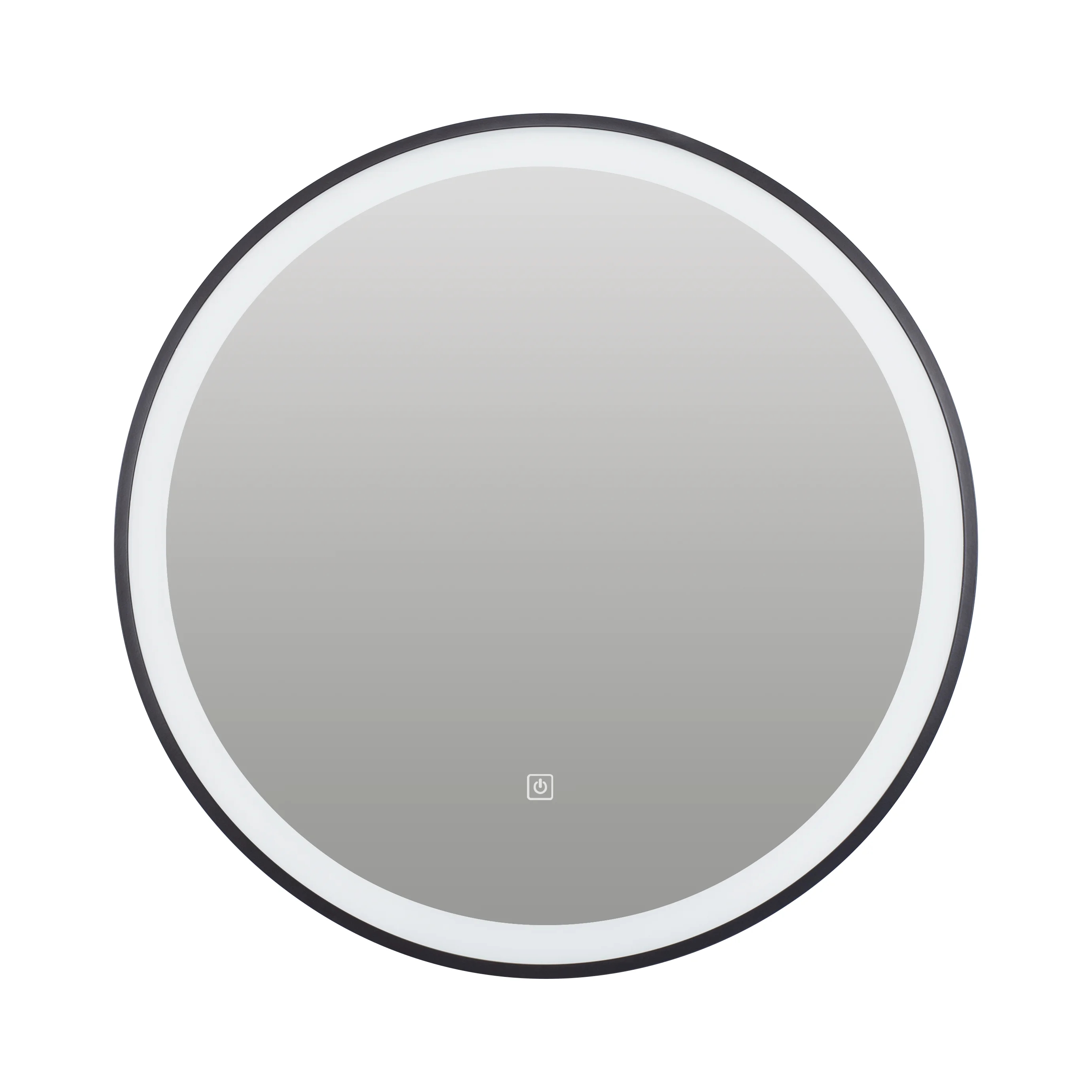 Odesa - Round Black Frame LED Illuminated 600mm Mirror with Touch Control & Demister - Image 3