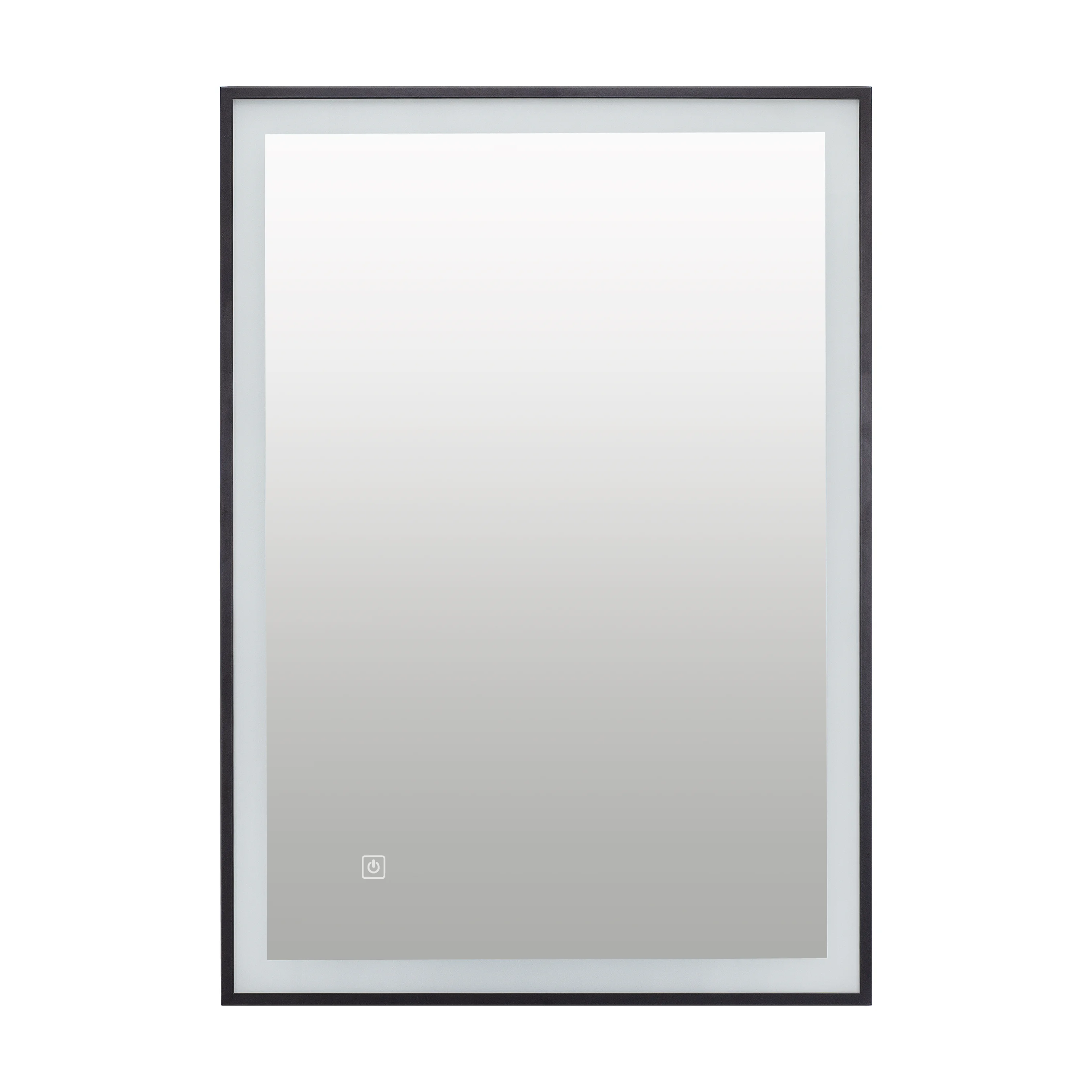 Corinth - 500x700mm Black Frame LED Illuminated Mirror with Touch control & Demister - Image 3