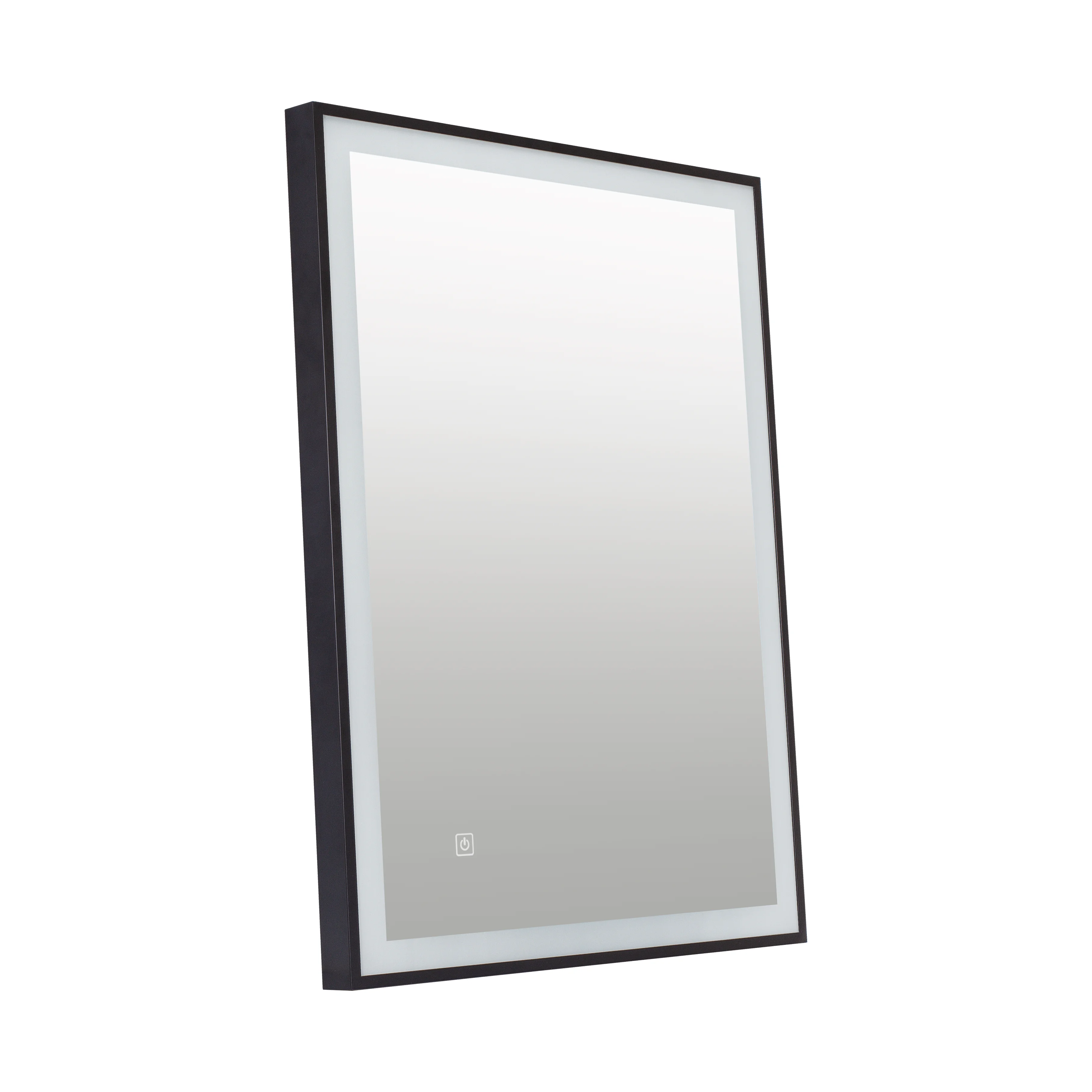 Corinth - 500x700mm Black Frame LED Illuminated Mirror with Touch control & Demister