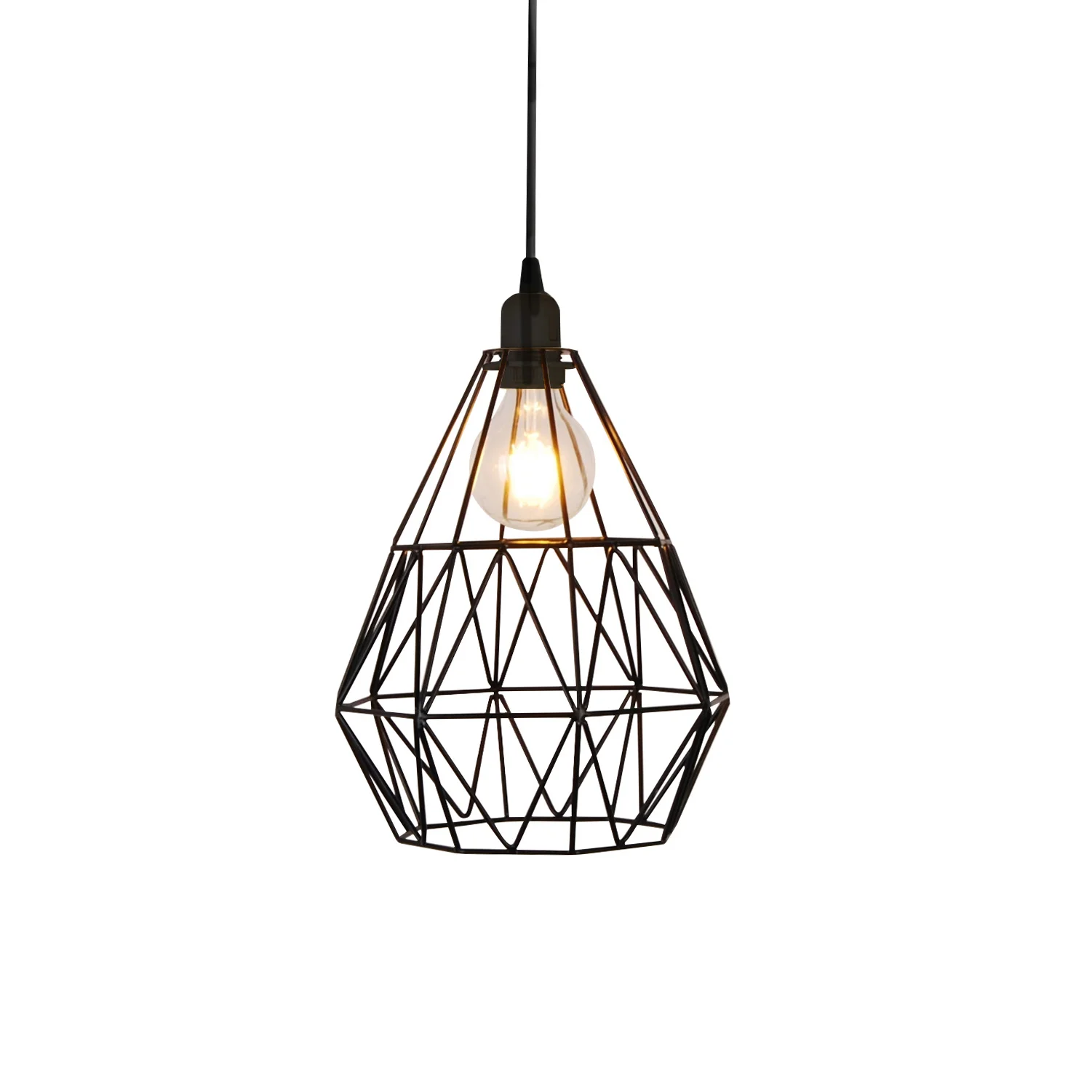 Madrid - 240V Black Wire Shade IP44 Pendant Light Fitting