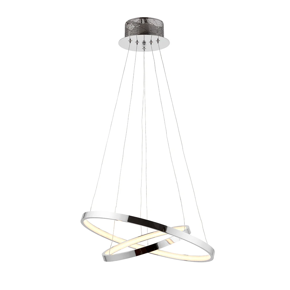 Piazza - 240V Double Chrome Ring Pendant Light Fitting
