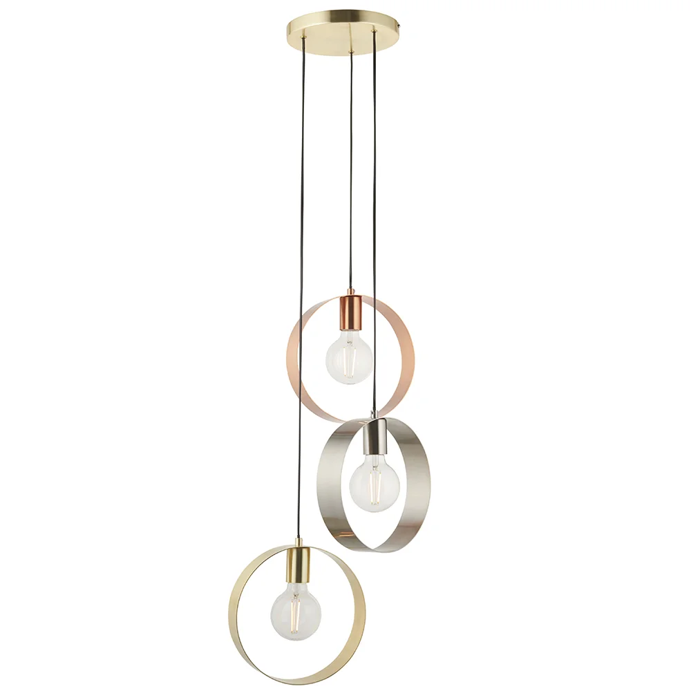 Eclipto 3 - 240V Multi Round Ring Pendant Light Fitting