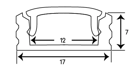 1m Surface Mounted Aluminium Extrusion with diffuser for LED Strip Lighting - Image 2