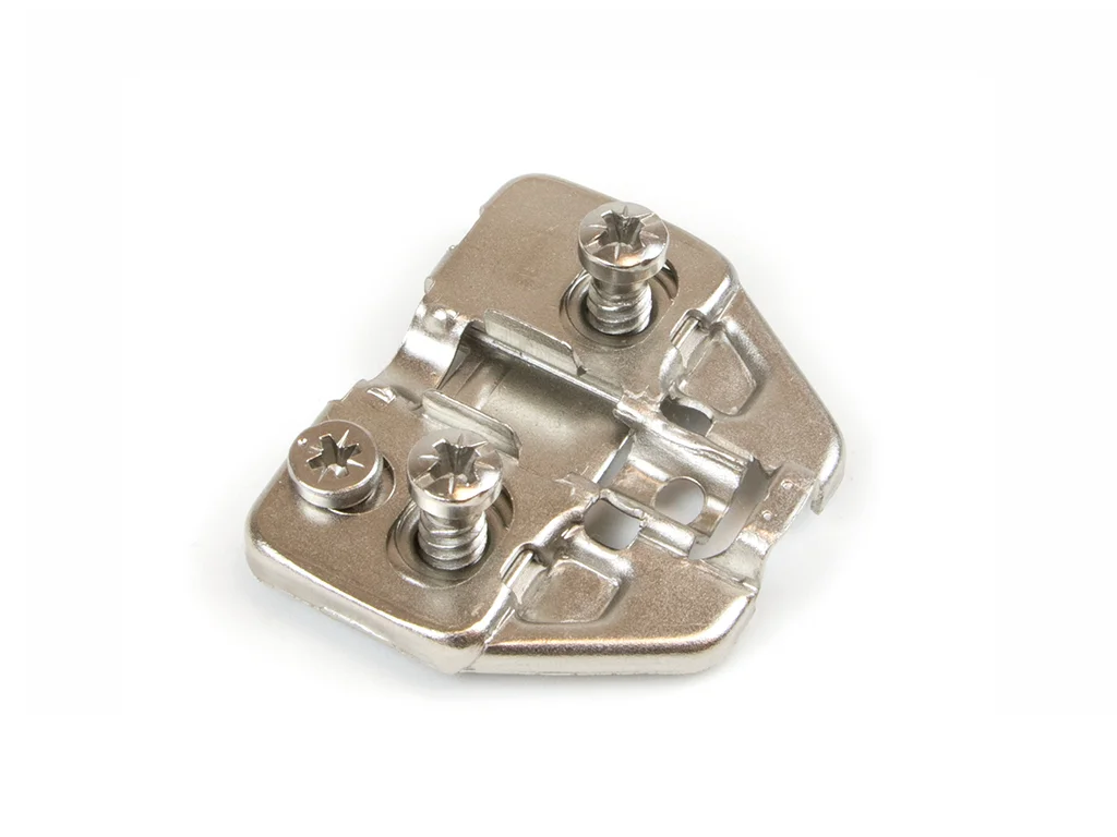 DTC Adjustable Hinge Plate including euroscrews - Nickel