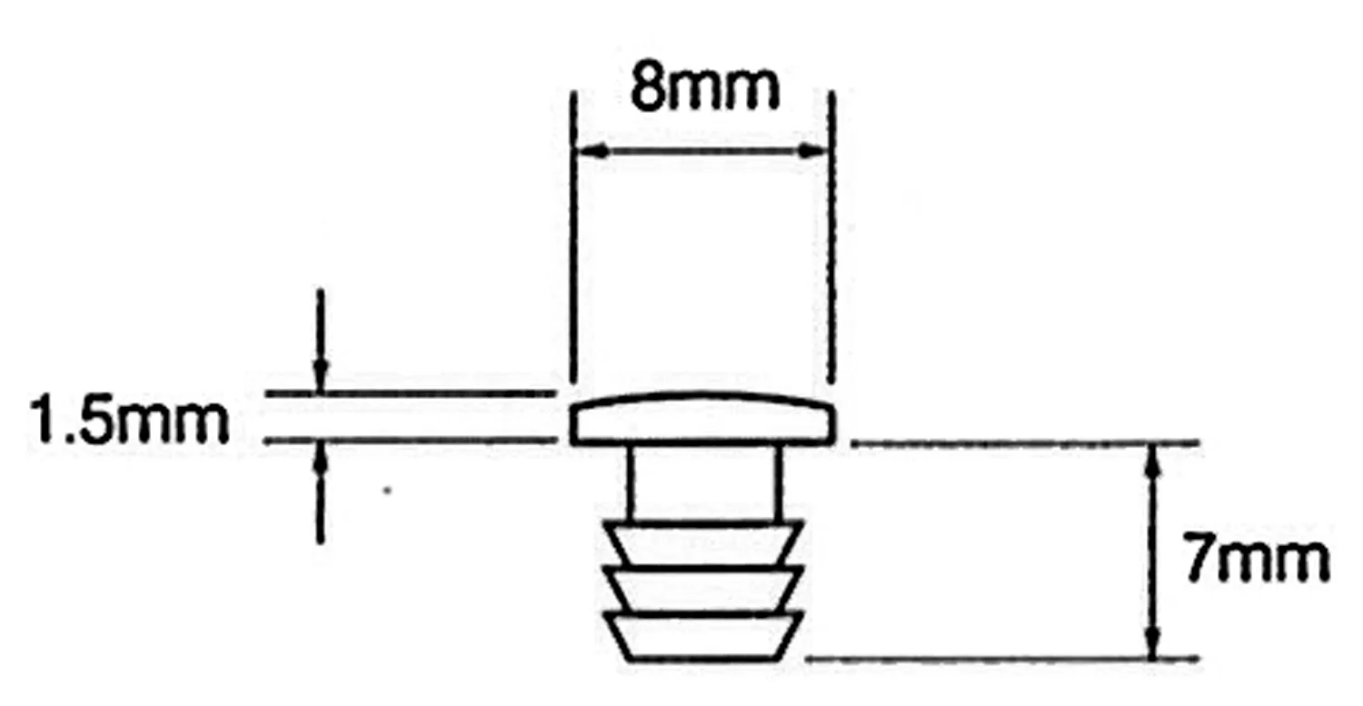 6mm Clear Plastic Plug In Door Buffer - Image 2