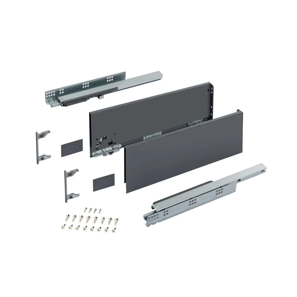 DTC Twin Pro 174mm Soft Close Pan Drawer Box - Anthracite