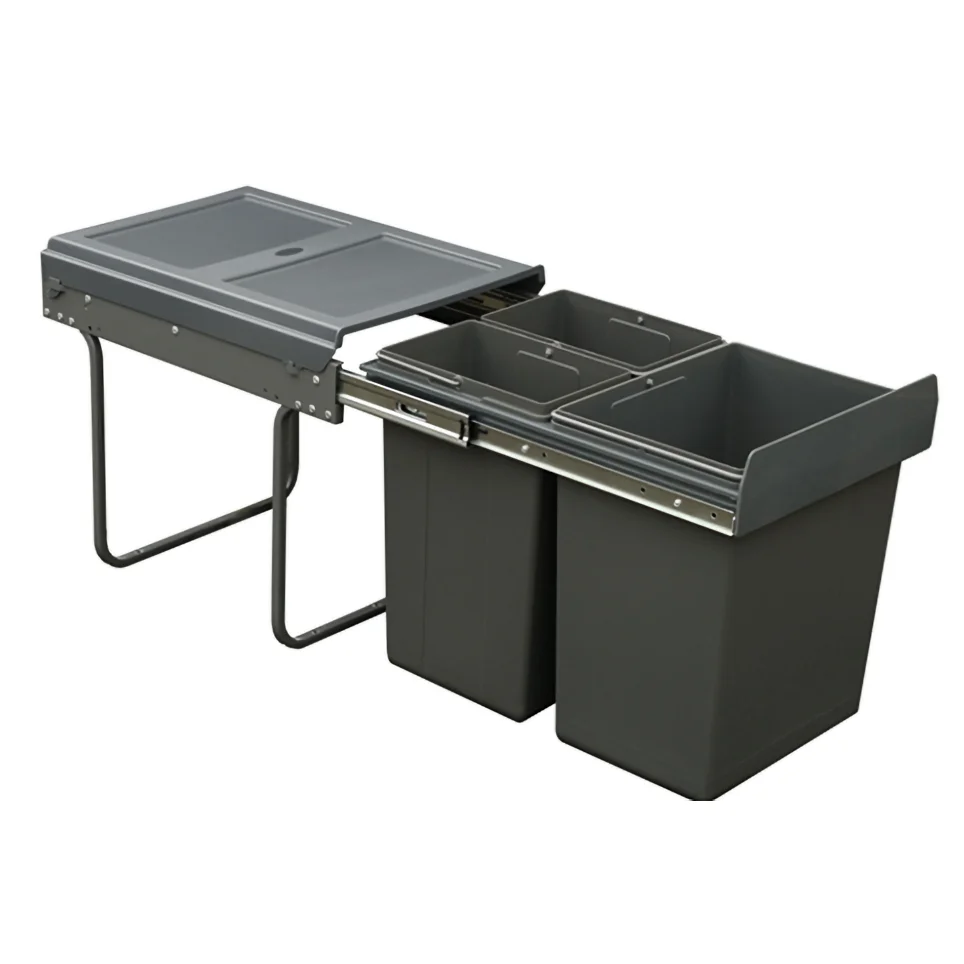 40 Litre Soft Close Waste Bin for 400mm cabinet - Anthracite