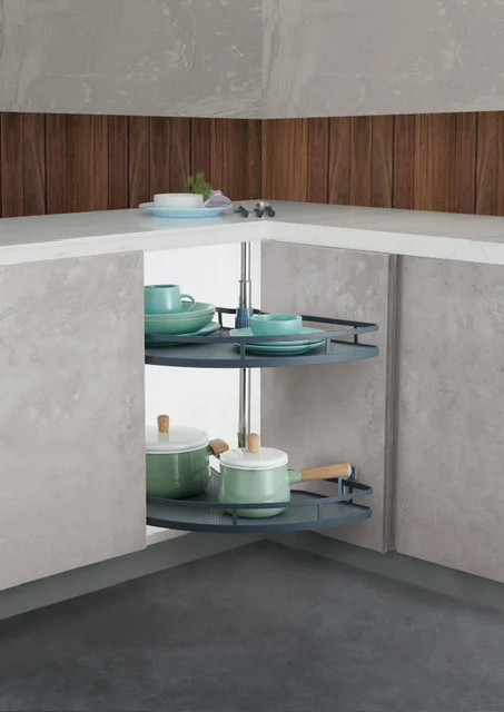 NOVUS Solid Base Half Corner Carousel - Anthracite