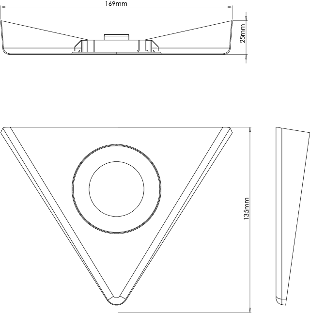 Venta Black - Designer Triangle Diffused Under Cabinet LED Light Fitting - Image 2
