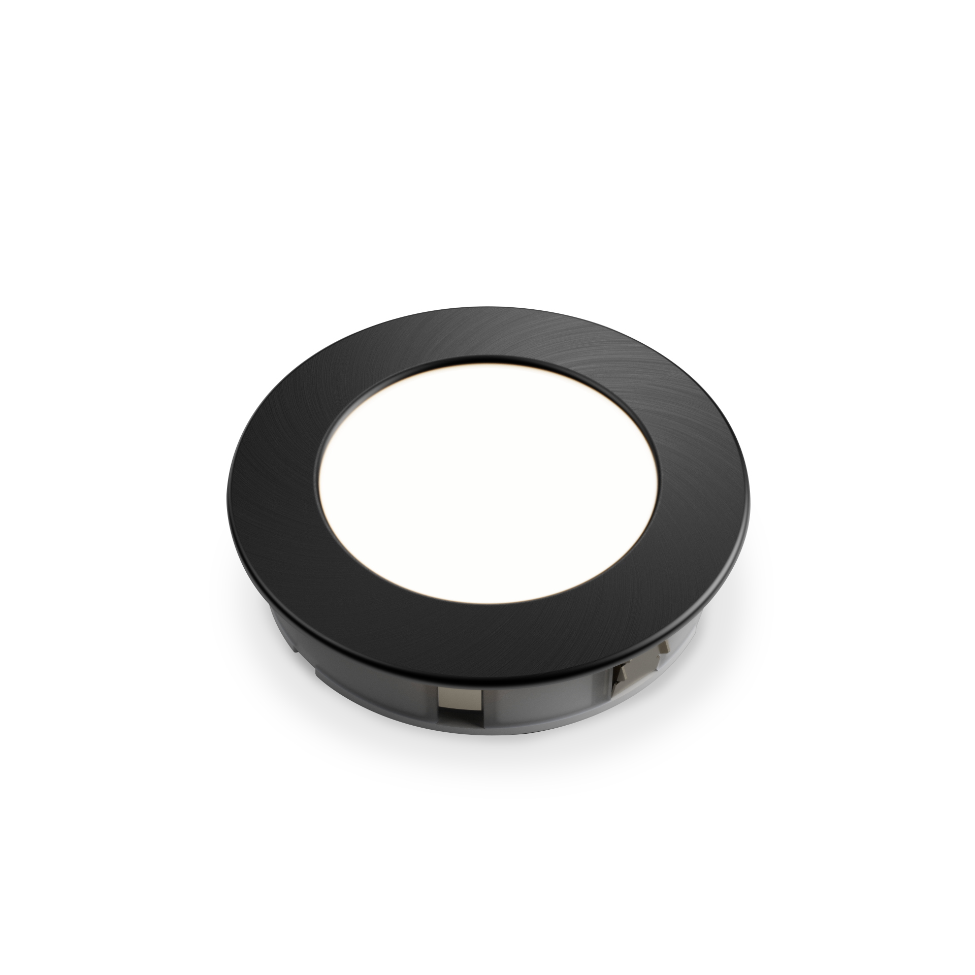 Genoa Trio Black - 240V Round Diffused Under Cabinet Recessed LED Light Fitting