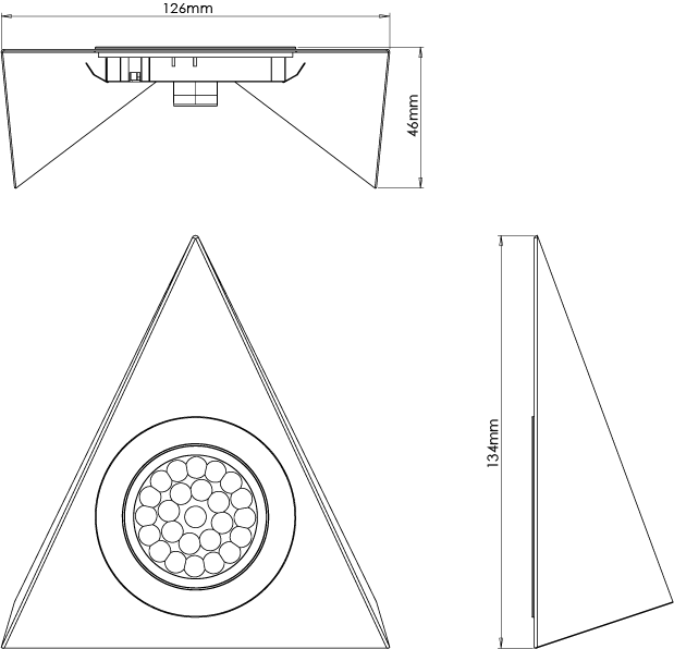 Turin - Triangle SMD Under Cabinet LED Light Fitting - Image 2