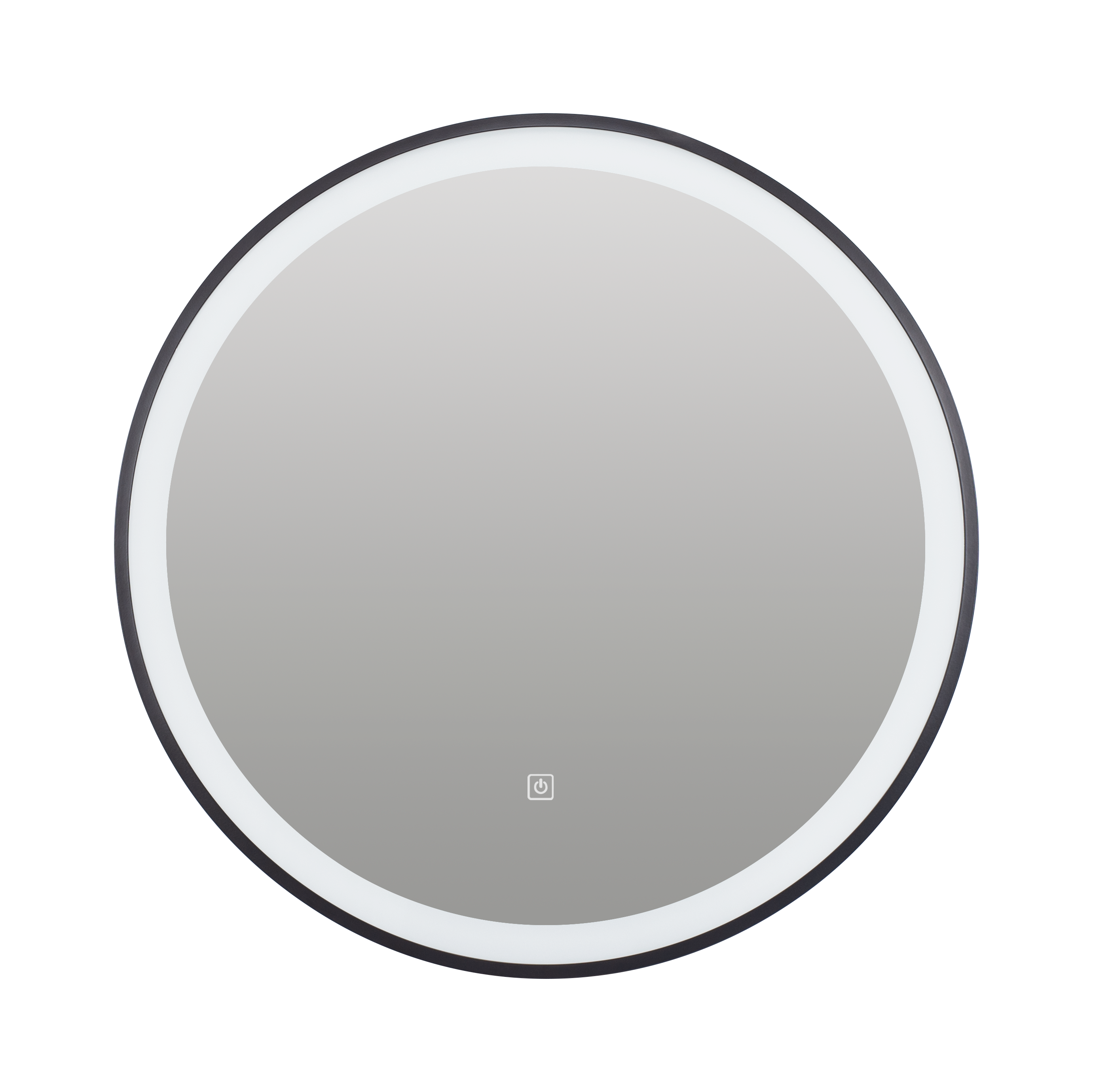 Odesa - Round Black Frame LED Illuminated 600mm Mirror with Touch Control & Demister - Image 3