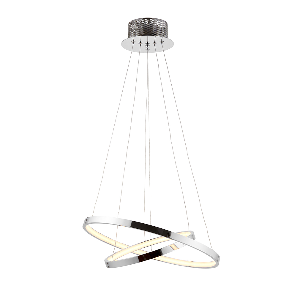 Piazza - 240V Double Chrome Ring Pendant Light Fitting