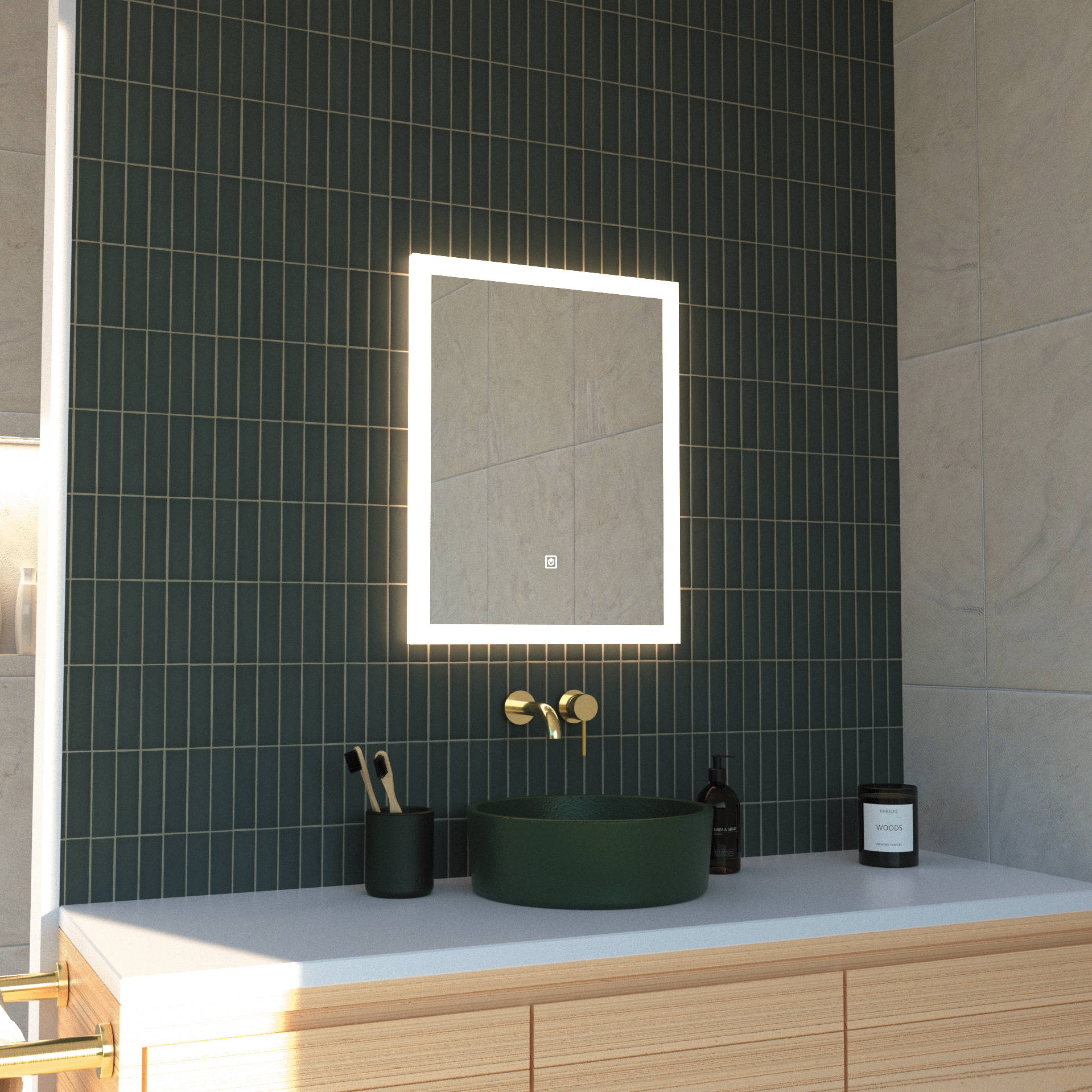 Paris - 500x390mm LED Illuminated Mirror with Touch control