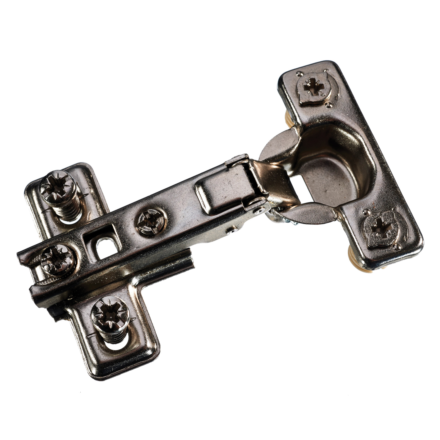 110° Straight Arm Dowel Fix Hinge with Mounting Plate