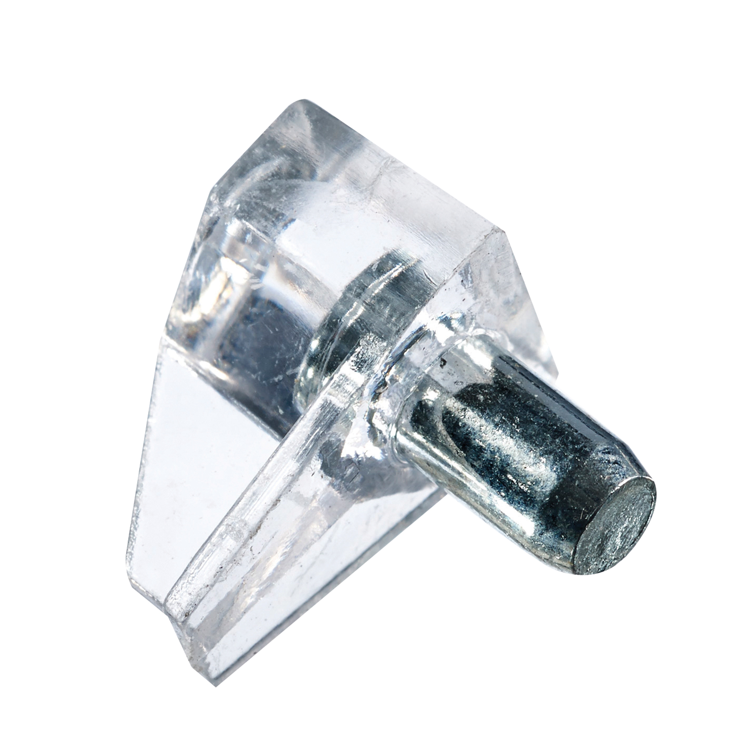 Clear Plastic Shelf Support with 5mm Metal Pin