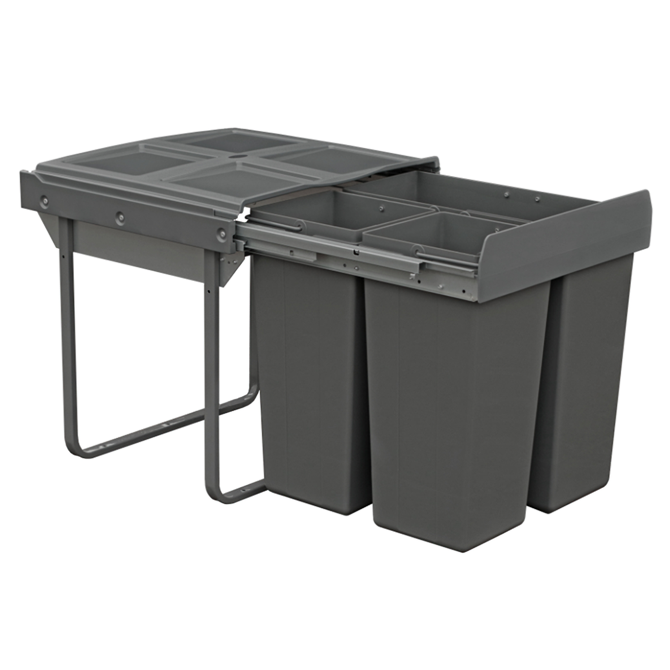 68 Litre Soft Close Waste Bin for 600mm cabinet - Anthracite