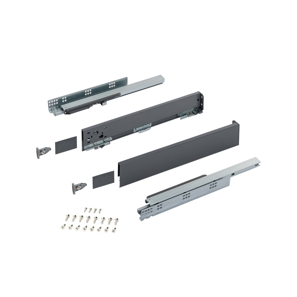 DTC Twin Pro 88mm Shallow Soft Close Drawer Box - Anthracite