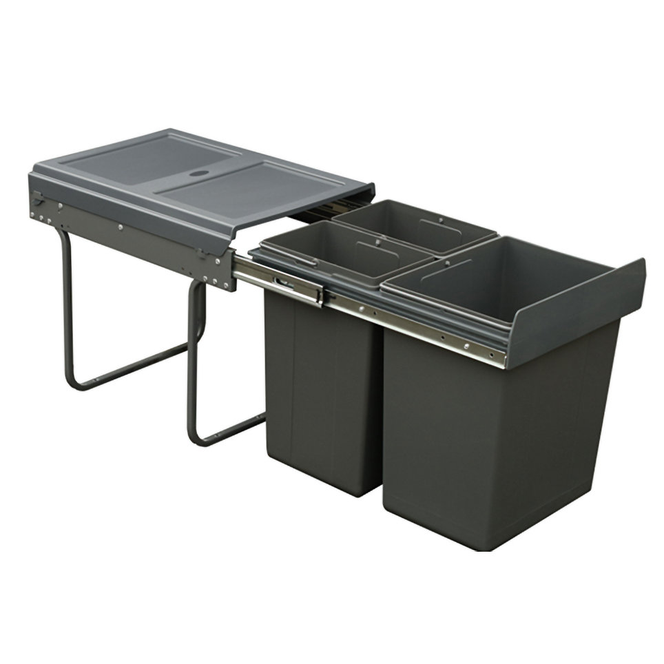 40 Litre Soft Close Waste Bin for 400mm cabinet - Anthracite